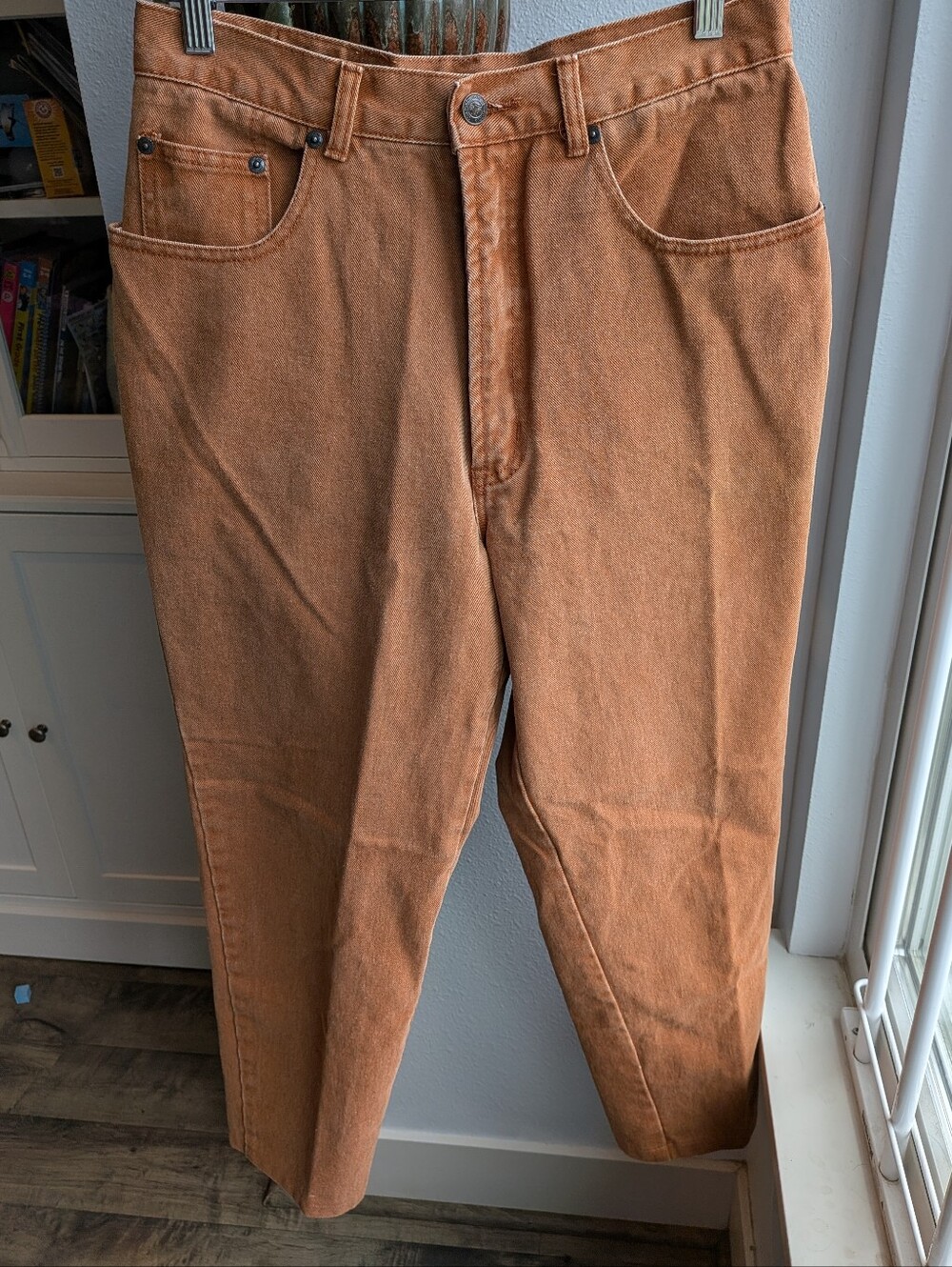 Vintage AMI Terracotta Orange Denim Tapered Leg High Rise Mom Jeans S/M